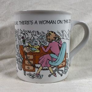 “Relax there’s a woman on the job” vintage Hallmark 1986 mug